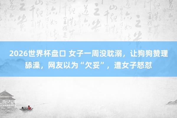 2026世界杯盘口 女子一周没耽溺，让狗狗赞理舔澡，网友以为“欠妥”，遭女子怒怼