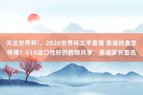 关注世界杯!,2026世界杯文字直播 泰迪挑食怎样喂?618适口性好的狗粮共享,泰迪家长首选