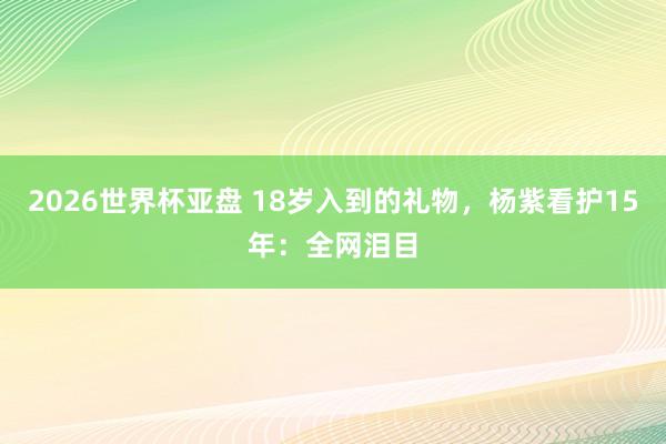 2026世界杯亚盘 18岁入到的礼物，杨紫看护15年：全网泪目