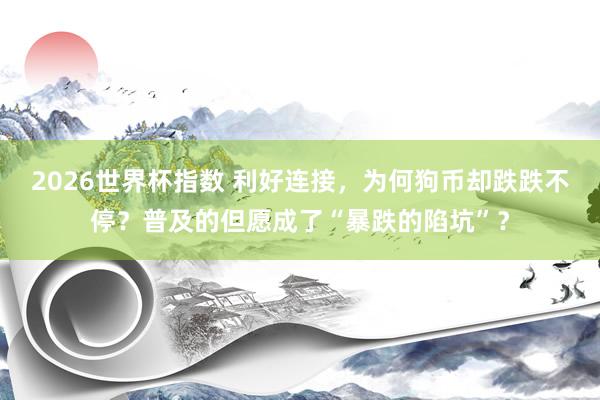 2026世界杯指数 利好连接，为何狗币却跌跌不停？普及的但愿成了“暴跌的陷坑”？