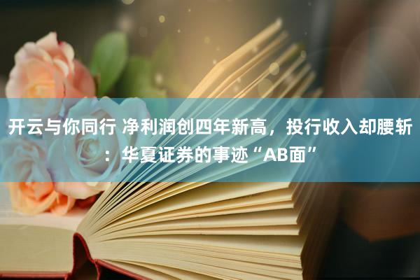 开云与你同行 净利润创四年新高，投行收入却腰斩：华夏证券的事迹“AB面”