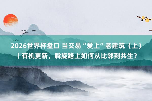 2026世界杯盘口 当交易“爱上”老建筑(上)丨有机更新,斡旋路上如何从比邻到共生?