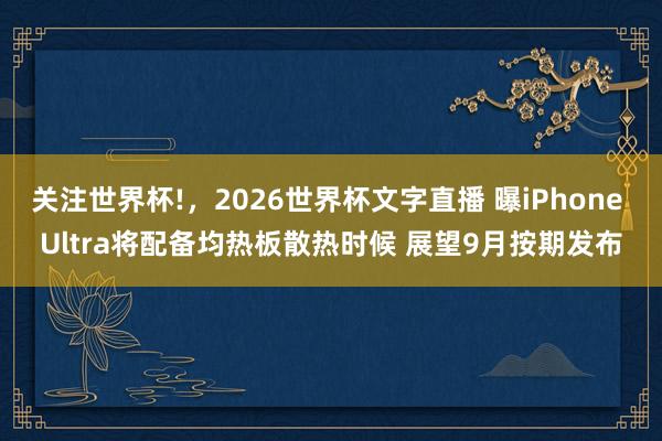 关注世界杯!,2026世界杯文字直播 曝iPhone Ultra将配备均热板散热时候 展望9月按期发布