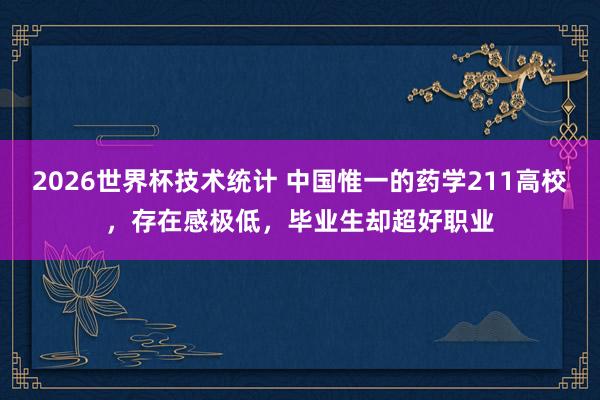 2026世界杯技术统计 中国惟一的药学211高校，存在感极低，毕业生却超好职业