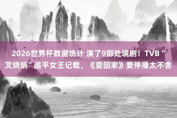 2026世界杯数据统计 演了9部处境剧！TVB“叉烧炳”追平女王记载，《爱回家》要停播太不舍