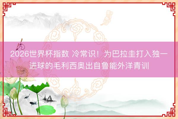 2026世界杯指数 冷常识！为巴拉圭打入独一进球的毛利西奥出自鲁能外洋青训